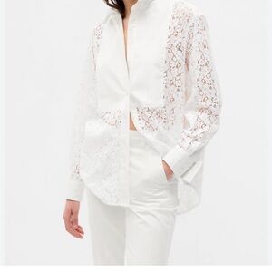 White Lace Detail Blouse